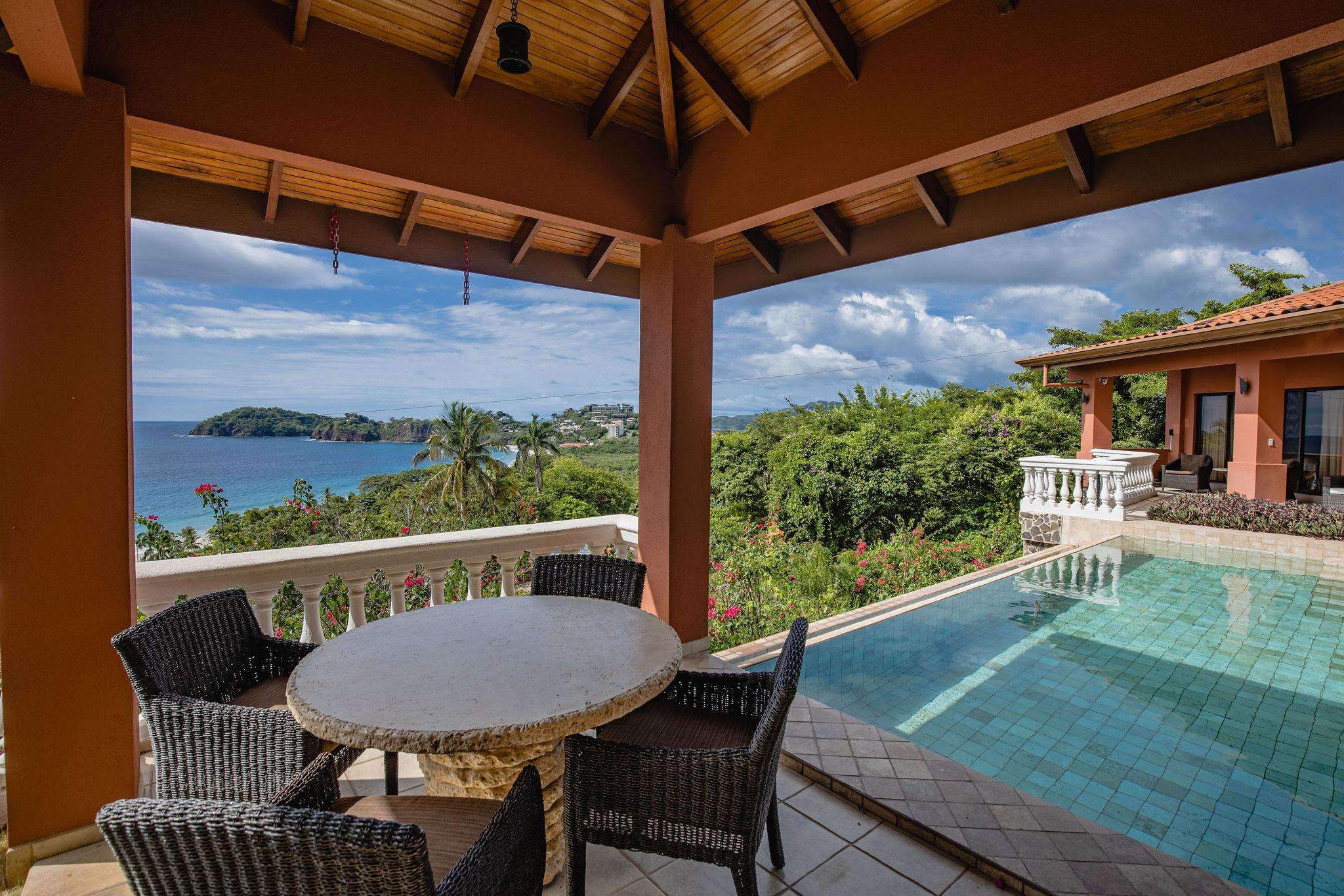 Casa Rosa pool and oceanview vacation rental Costa Rica